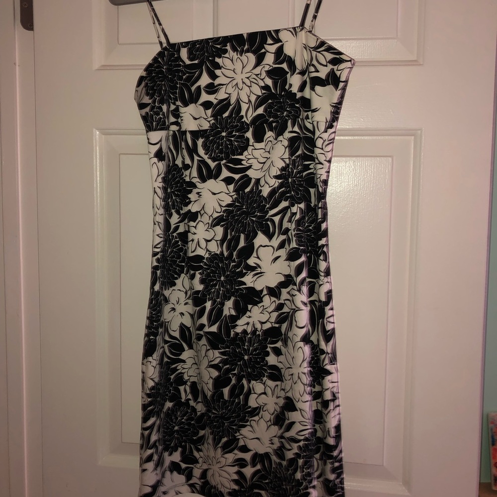 Black and white floral dress